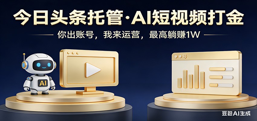 头条号AI托管，我提供作品，你提供账号，每天5分钟发布，小白躺赚3000+-乘峰资源网