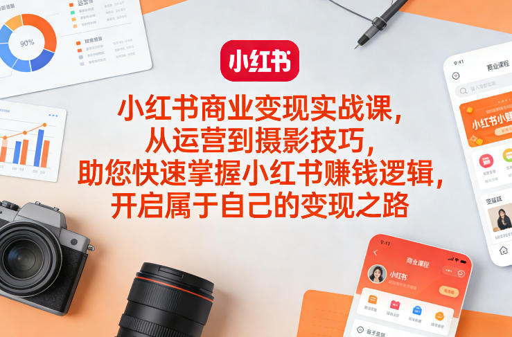 小红书商业变现实战课，从运营到摄影技巧，助您快速掌握小红书賺钱逻辑，开启属于自己的变现之路-乘峰资源网