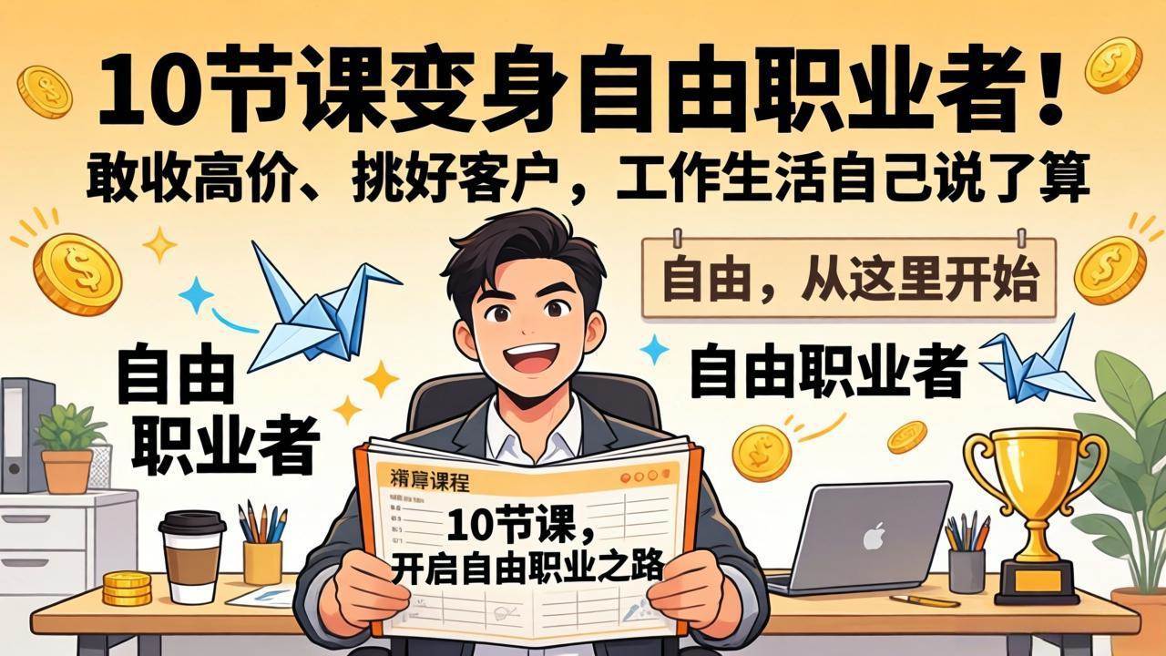 （17663期）10 节课变身自由职业者！敢收高价、挑好客户，工作生活自己说了算-乘峰资源网
